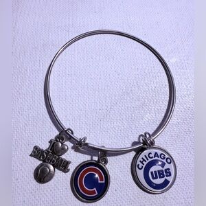Alex and Ani Silver Chicago Cubs Charm Bracelet